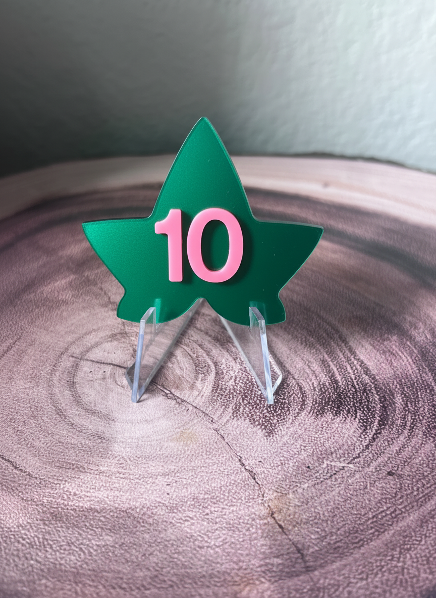 Sorority Number Lapel Pin | Custom Line Number Pin | Greek Life Gift | Acrylic Pin | Crossing Gift|Pink and Green