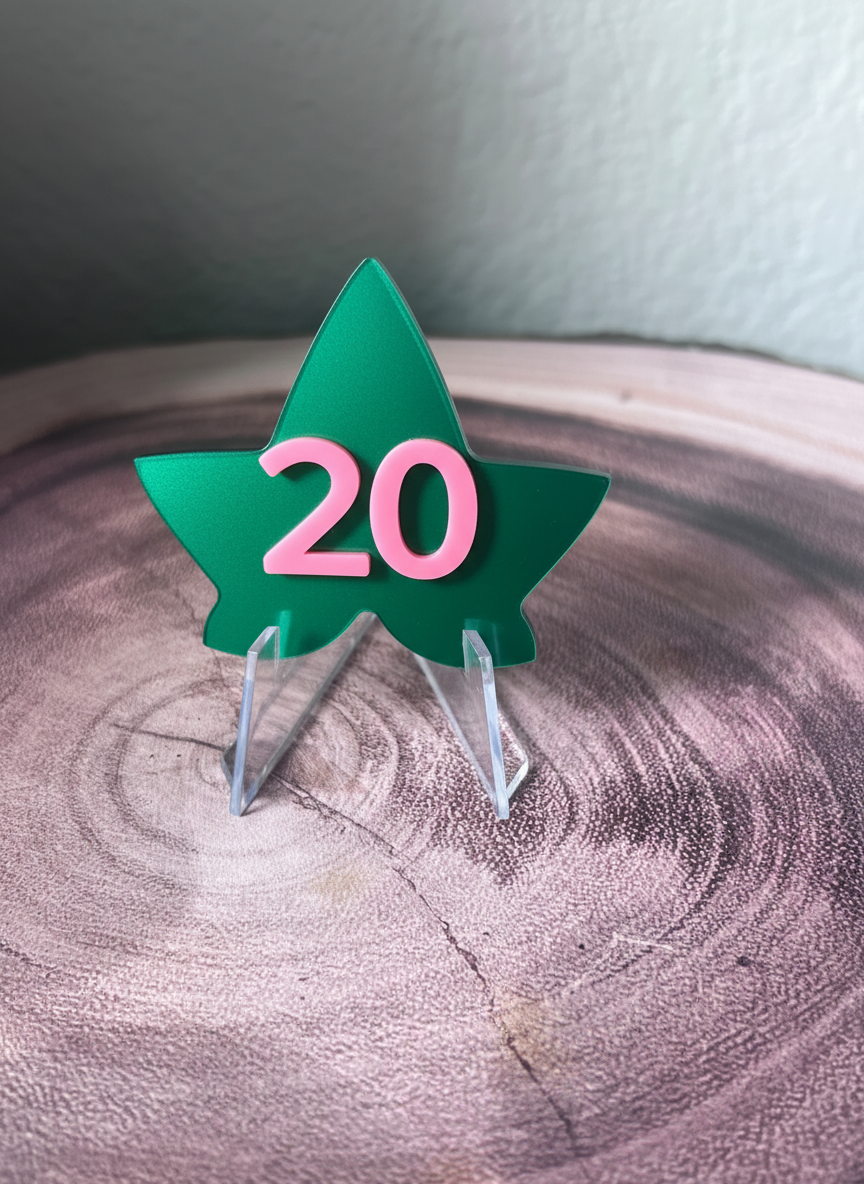 Sorority Number Lapel Pin | Custom Line Number Pin | Greek Life Gift | Acrylic Pin | Crossing Gift|Pink and Green