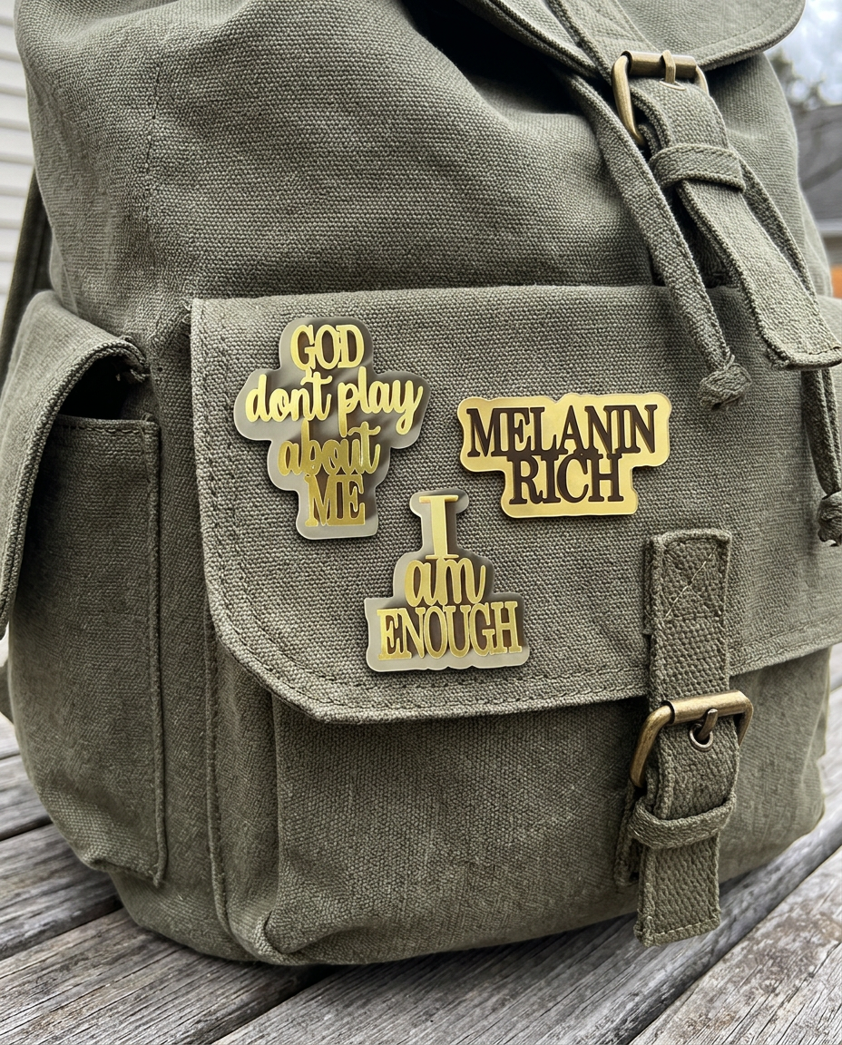 Statement Pins for Women | Melanin Rich, God's Girl, I Take Up Space