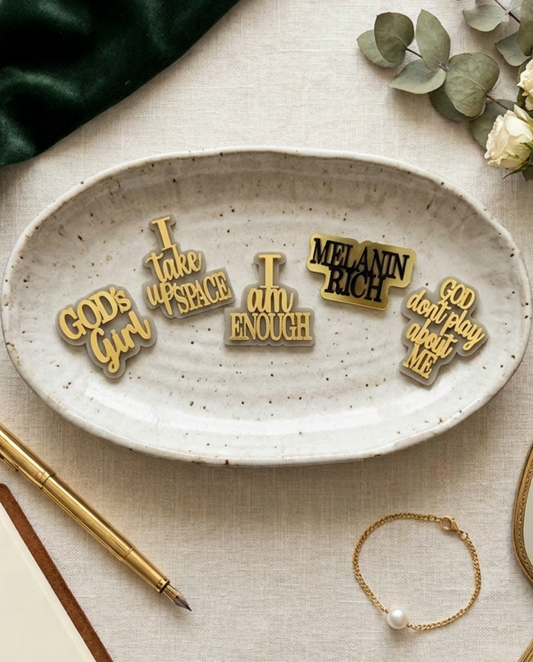 Statement Pins for Women | Melanin Rich, God's Girl, I Take Up Space