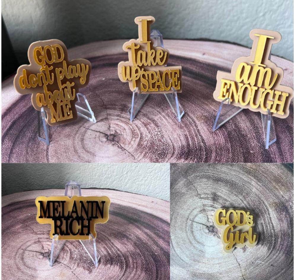 Statement Pins for Women | Melanin Rich, God's Girl, I Take Up Space