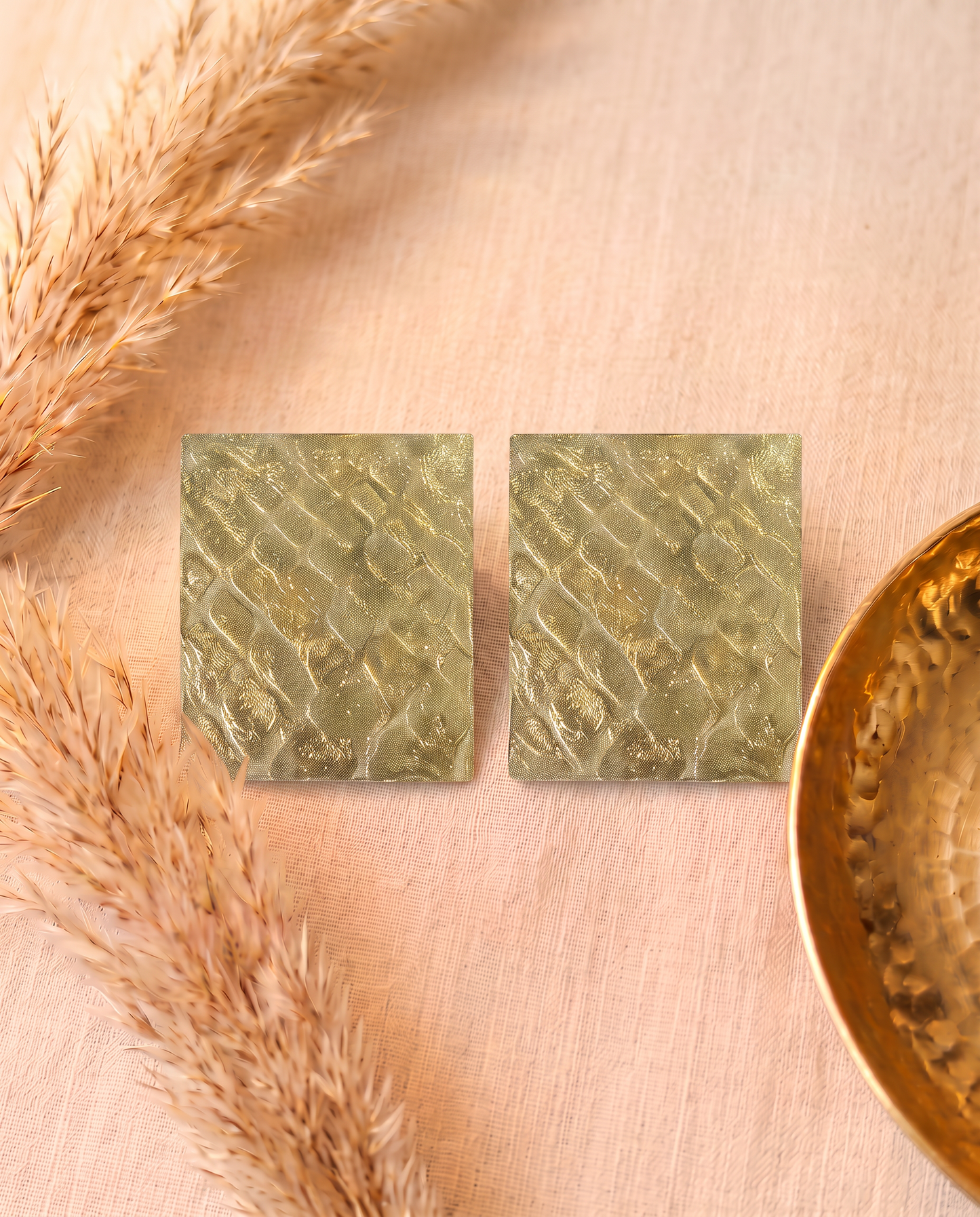 Radiant Gold Textured Studs