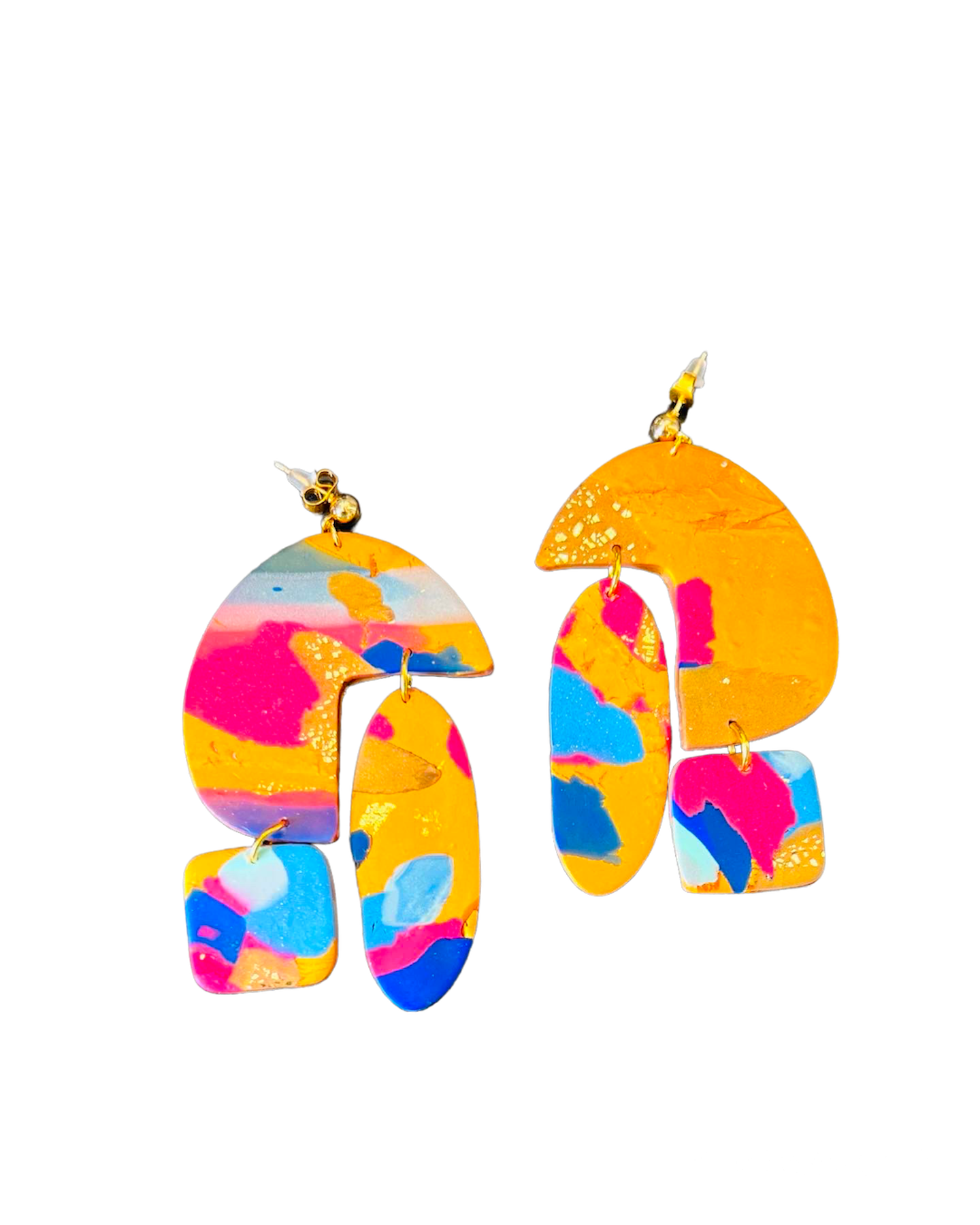 Gold Modern Abstract Dangles